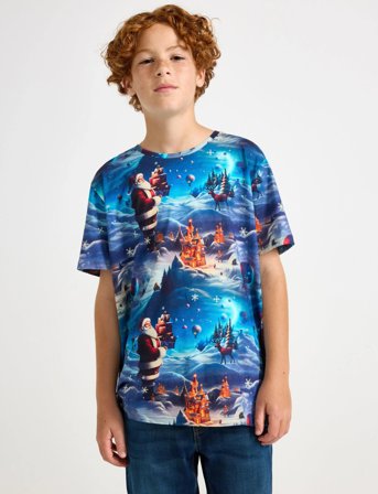 Lindex T Shirt Ai Aop Santa - Multi/patterned - 170