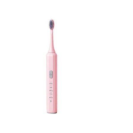 Elektrisk tandborste med 3 borsthuvuden och 5 rengöringslägen, inbyggd 2-minuters smart timer som kan användas - Rosa