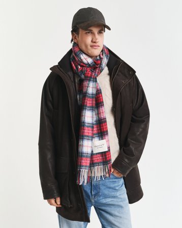 GANT Herren Tartan Schal mit Kaschmiranteil (ONE SIZE) Rot