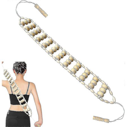 Massage Roller i Træ til Ryg, Træterapi, Cellulitemassage, Selvmassageværktøj til Nakke Ben Ryg Smertelindring 110 cm - 60 x 7,5 cm Rulning