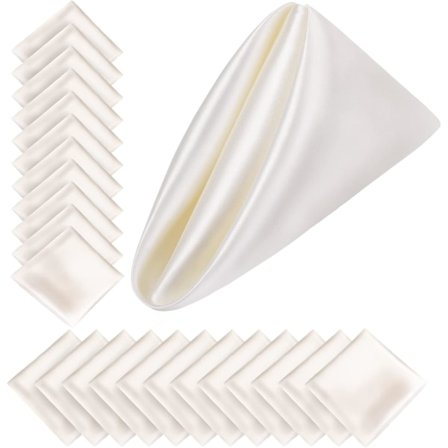 24 Stykker Satengservietter Firkantet 16,9x16,9 Tommer Middagsservietter Bryllup Festservietter Myke Bordservietter for Romantiske Bryllup 