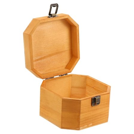 Dekorative æsker med låg, lille opbevaringsboks i træ, lysebrun 15x15x10cm, dekorativ opbevaringsboks i metalmateriale, 1 stk.