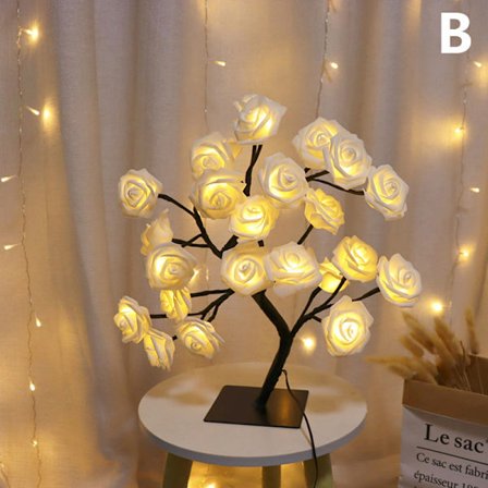 LED lampe lys Rose Flower Tree USB Nat lys