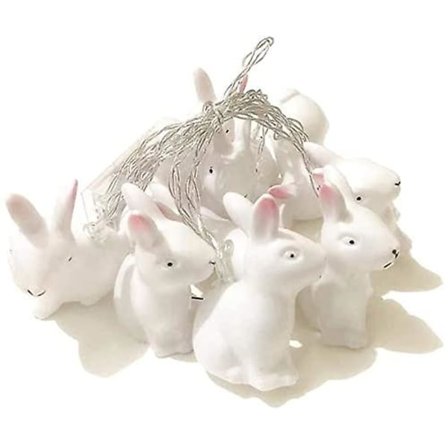 Eventyrlys, Påskeharelys - 10 Led Varm Hvid Eventyrlys, Til Påske Forår Indendørs