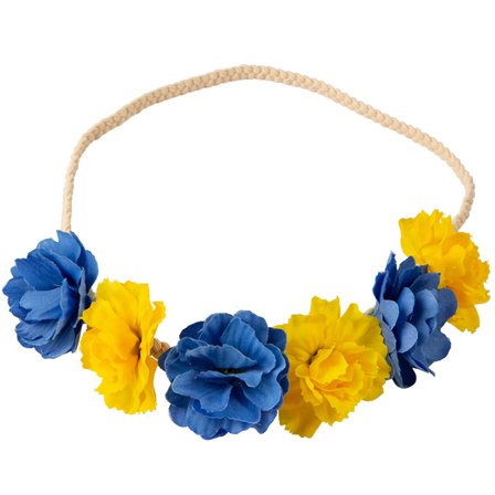 Hårband Blommor Blå/Gul - Kalaslagret.se
