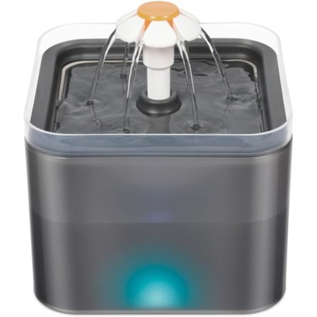 Vandfontæne til kat og hund, Stille vanddispenser til katte med udskifteligt filter, Grå