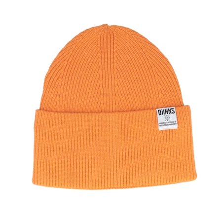 Djinns - Oranje cuff Beanie - Basic Beanie Wooly Knit Orange Cuff @ Hatstore
