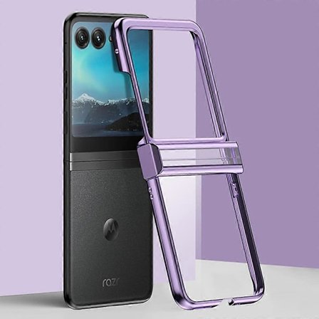 Til Motorola Razr 50 5G Etui Elektroplettering PC Ultratyndt Telefoncover Hængselbeskyttelse