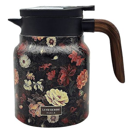 Vintage-kukkakuvioinen teekannu termos, termos teekannu, vintage-kukkakuvioinen teenkeitin