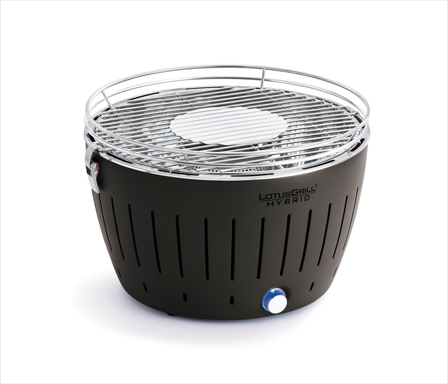 LotusGrill Classic-hybrid røykfri gass+kull grey