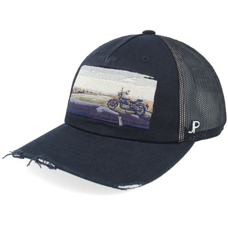 Jim Pilleus - Svart trucker Keps - Rider Black A-Frame Trucker @ Hatstore