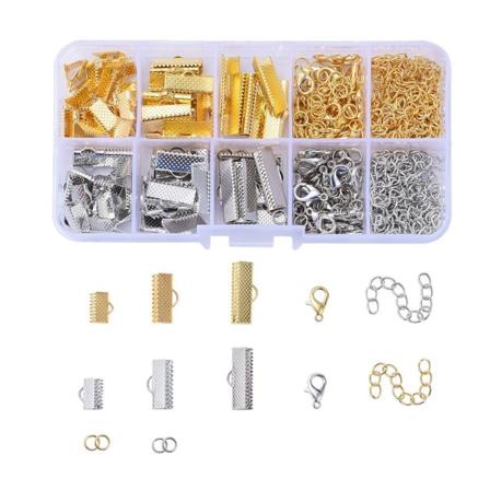 Set med 440 smycken, järn/legering, guld/silver
