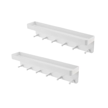 Veggmontert nøkkelholder hengende nøkkelhylle diverse rack metall postorganisator dekorativ, hvit