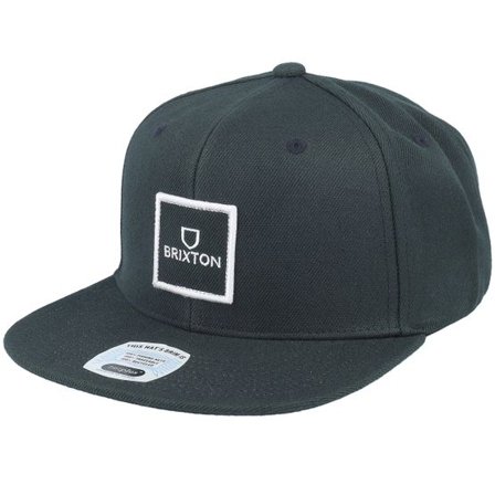 Brixton - Svart snapback Keps - Alpha Square Black/Black Snapback @ Hatstore