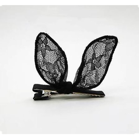 10 Bangs Hairpins Black Lace Rabbit Ears Bow Sweet And Cute Adult Hairpins