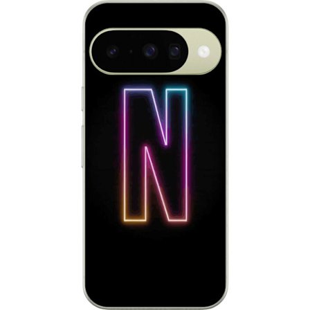Kompatibel Mobilcover til Google Google Pixel 10 Minimalistisk neonbogstav N i farveskiftende lys mod sort baggrund
