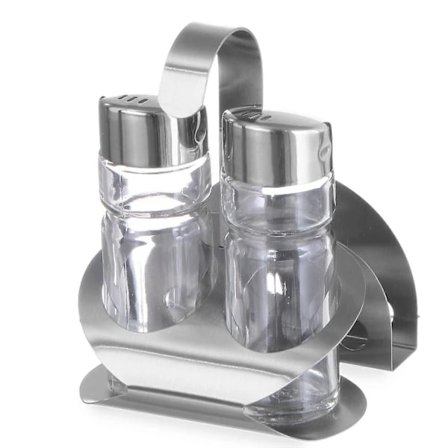 Spice Set with Stainless Steel Napkin Holder, Salt and Pepper Shakers - Hendi 465318