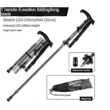 Sammenleggbare aluminiums vandrestenger med hurtiglåsesystem, sammenleggbare, teleskopiske, ultralette for eldre trekking, backpacking, fotturer