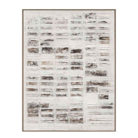 Geometrinen canvas-taulu – 90x120cm, valkoinen/beige/ruskea