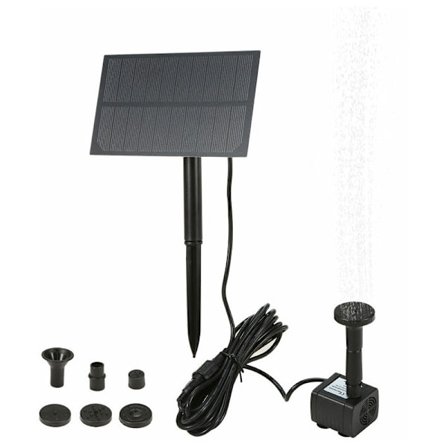 Soldriven fågelbadsfontän med panel DIY fågelbad väggmonterad nedsänkbar vattenpump plug-in bergspump för akvarium trädgård pool akvarium