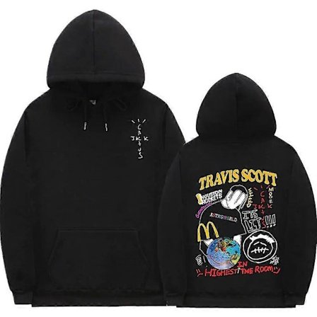 Cactus Jack Hoodie Herr Dam Dubbelsidig Logotryck LOOK MOM I CAN FLY Travis Scott Hoodies Unisex Mode Hip Hop Streetwear-Perfet