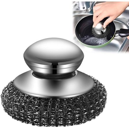 Ruostumattomasta teräksestä valmistettu teräsharja, kestävä irrotettava metallilankaharja, astioiden, valurautapannujen, liesitasojen ja tiskialtaiden