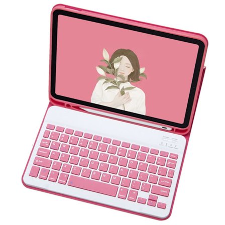 Etui til iPad mini 4/5 7.9" Begonia Rød Bluetooth Tastatur Almindeligt Magnetisk Bælte