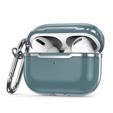 AirPods Pro 2 elektropläteringsfodral med krok - Mormorsgrå / Silver