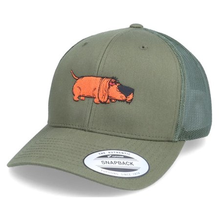 Iconic - Green trucker Czapka Z Daszkiem - Dachshund Weiner Dog Olive Trucker @ Hatstore