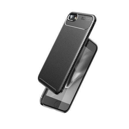 Iphone 7/8/se (2020/2022) - Kolfiber Textur Skal - Svart Svart