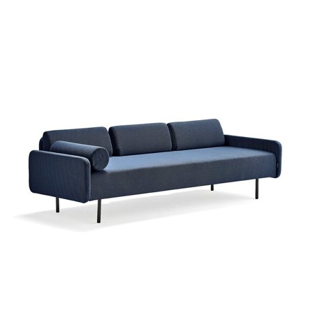 Sofa TRENDY, 3-personers, stof, marineblå