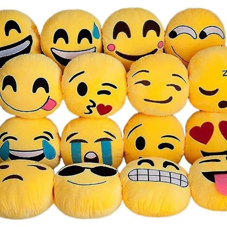 Emoji Pude Blød Plys Emoticon Rund Pude Udstoppede Legetøj Børn Fødselsdagsgave Til Bil Kontor Hjem 1 stk Tilfældig levering (FMY)