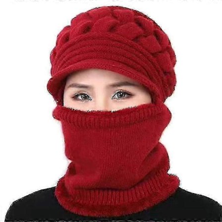 3-i-1 Strikket Balaclava Termisk Ullhatt, Vindtett for Bestefar, Bestemor, Eldre MXBC