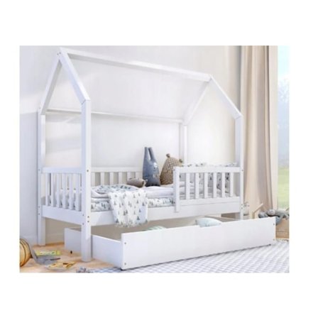 Valkoisen talon sänky taitettavalla sängyllä, 90×200 cm