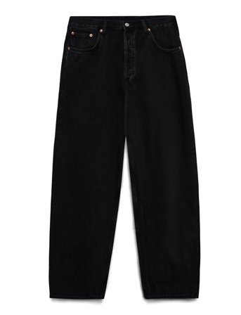 Weekday Astro Mid Rise Loose Baggy Leg Jeans - Black - 32 x 32