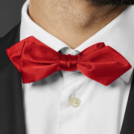 Lesklý červený špičatý motýlek Basic pro muže - Předvázané motýlky