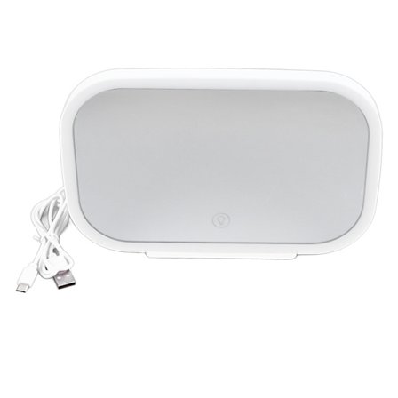 Bilsolskjerm speil hvitt LED-lys bærbar kompakt bakspeil solskjerming kosmetisk speil for bil