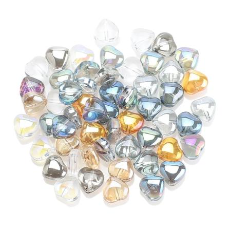 8MM rett hull glatt kjærlighetshjerte glass spredte perler fireblads kronblader diy håndlaget klær hårnål lage materialer