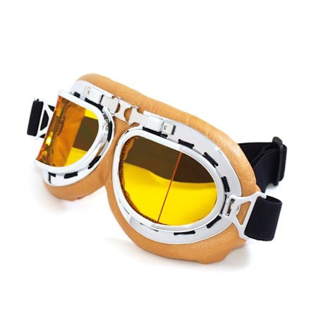 Motorsykkelbriller Vintage pilot stil cruiser scooter briller Utendørs strandbriller Sykkel racing turisme briller (gul)