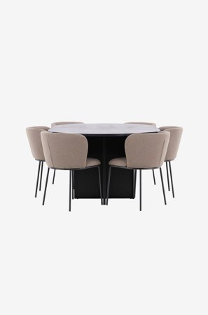 Venture Home - Spisebord Strada med Edina-stol - Brun - Spisegrupper - Fra Homeroom