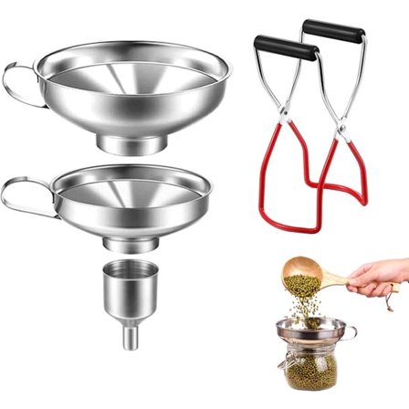 Tragt Sæt - 4 Dele - Rustfrit Stål - Køkkentragte - Metal Påfyldningstragt - Køkkentragt