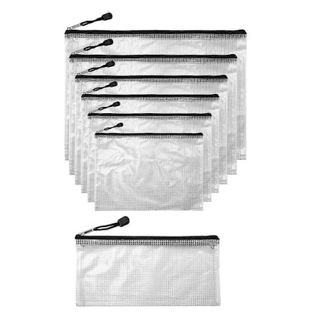 21-pak lynlåsposer (7 størrelser) til skole- og kontorartikler, korssting, organiseringsopbevaring