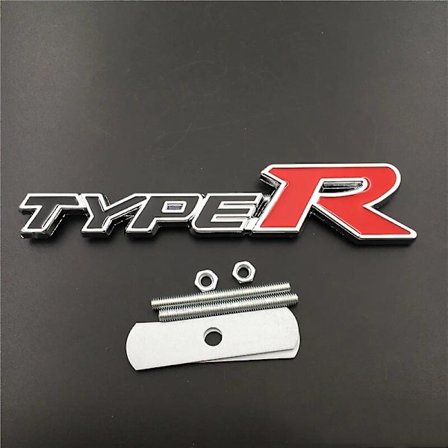 3D Metallinen Type R Logo Kirjain Auton Etusäleikön Merkki Honda Civic Crv Hrv Accord Fit Fk8 Typer Type R Badge Tarra Lisätarvikkeet[qb]