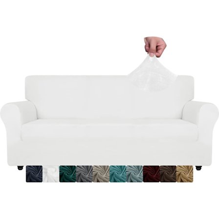 Sammetsofföverdrag 3-sits, Stretchsofföverdrag Universal, Soffskydd Halkfria sofföverdrag med armstöd, Sofföverdrag Skydd Katt