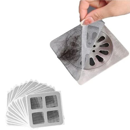 20-pack Engångs Självhäftande Hårfilter, Avloppsskydd Diskho Filter Självhäftande Filter Vit