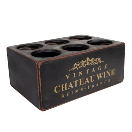 Låda Vinflaska 6 flaskor Trä 38x26x16 cm