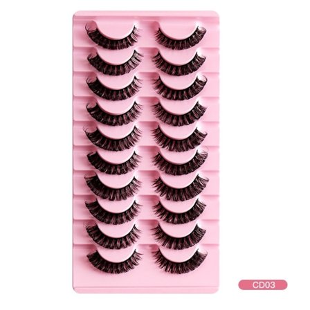 10 Pairs Lashes DD Curl Russian Volume Mink Hair Falske øyevipper - on stock