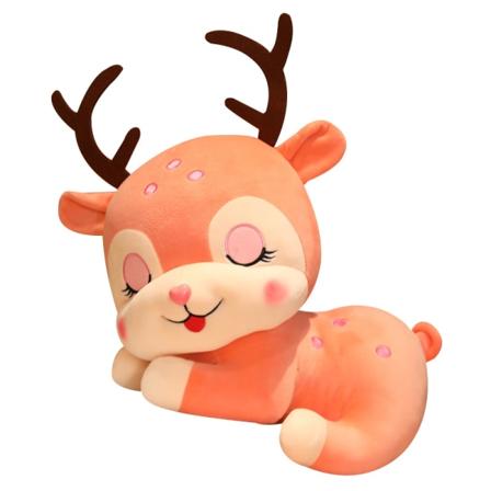 Plushdjur med tecknad älg, snögubbe, julren, plommonblomma och älg 20cm