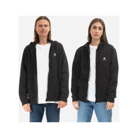 Converse Zip-throughs Sort, unisex Trøjer, Størrelse: 2XL