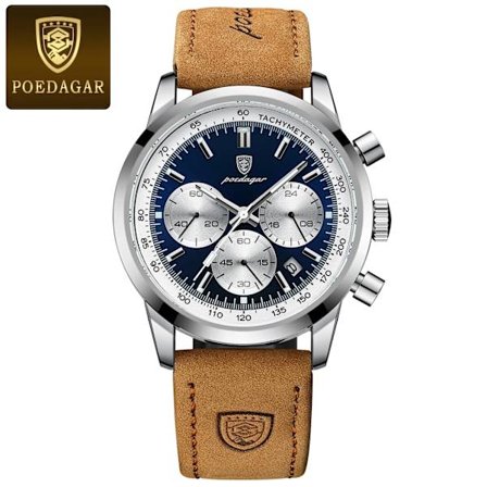 POEDAGAR Luksus Herreur Høj Kvalitet Vandtæt Chronograph Lysende Herreur Læder Herre Quartz Ure Casual Ur